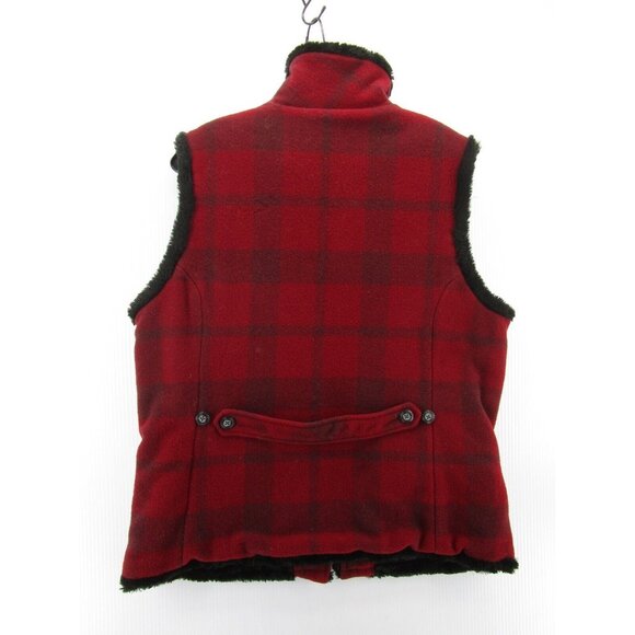 Woolrich Jacket Large Wool Vest Coat Flannel Plaid Sherpa Lining Thick - Picture 5 of 9